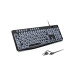 OMOTON Large Print Backlit Keyboard with Dual USB C and USB A Interface