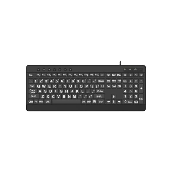 EDJO Large Print Ergonomic Keyboard, Full Size Keyboard with Wrist Rest
