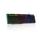 GEODMAER 104 Keys Gaming Keyboard, Full Size LED Backlit Wired Keyboard with