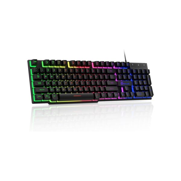 GEODMAER 104 Keys Gaming Keyboard, Full Size LED Backlit Wired Keyboard with