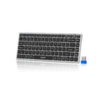 TECKNET Bluetooth Keyboard Rechargeable, 4-Device (2.4G+3BT) Wireless Keyboard