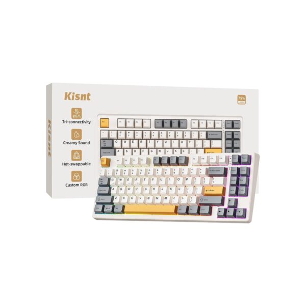 Kisnt KN85 Wireless Mechanical Keyboard, 75% Layout, Bluetooth/2.4GHz/USB-C