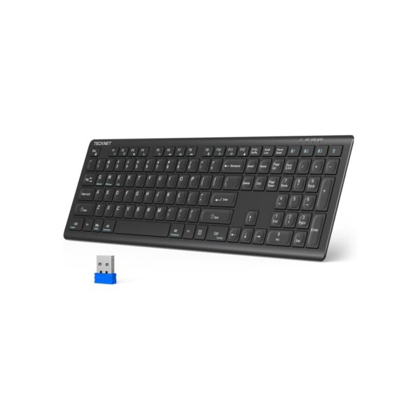 TECKNET Bluetooth Keyboard Rechargeable Ultra-Slim Full Size