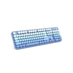 MOWUX Computer Keyboard Wired, Plug and Play USB Retro Round Typewriter Keyboard