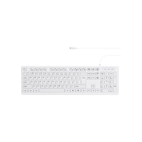 MCSaite Wired White USB 104 Keys Computer Keyboard with Stands