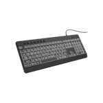 EDJO Large Print Backlit Wired Keyboard, Light Up USB Keyboard with 7-Colors