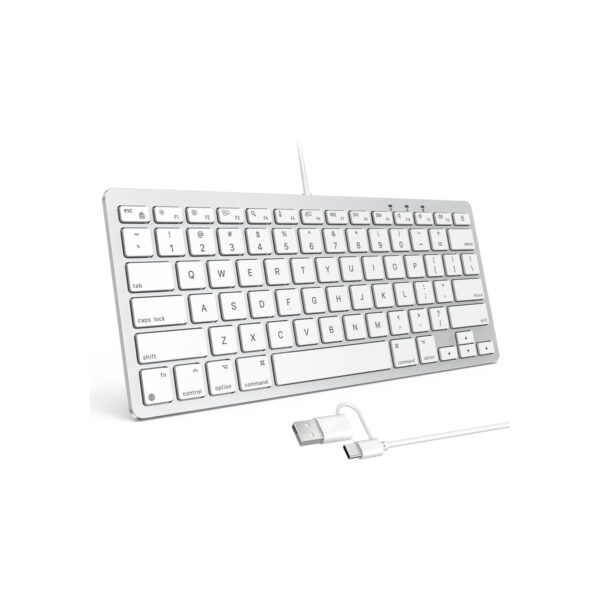 OMOTON Wired Keyboard for Mac Devices ONLY with Dual Interface