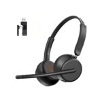 AOC Wireless Headset with Mic for Work, Bluetooth 5.4 Headphones with AI
