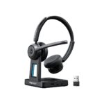 Wireless Headset with Mic for Work, Wireless Headphones with Mic(Noise