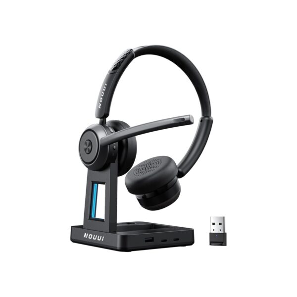 Wireless Headset with Mic for Work, Wireless Headphones with Mic(Noise