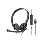 FEABASK USB Headset with Microphone for PC Laptop - Wired Computer Headphones