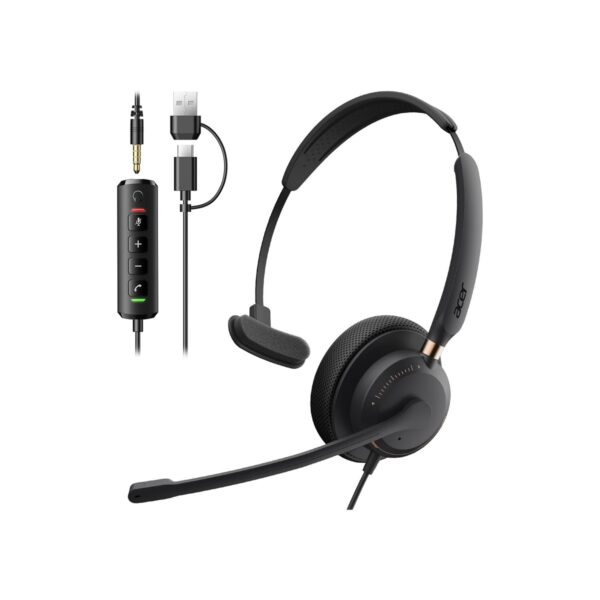 Acer USB Headset with Microphone, Clear Sound Quality for Call & Meetings