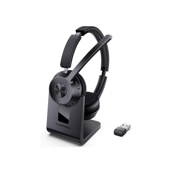 Wireless Headset with Mic for Work, Bluetooth Headset with Noise Cancelling
