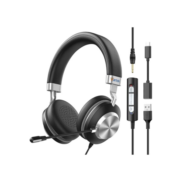Wantek Headset wtih Mic, USB Headset with Microphone for PC