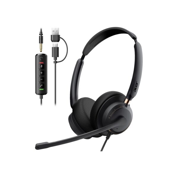 Acer USB Headset with Microphone for PC, Clear Sound Quality for Call & Meetings