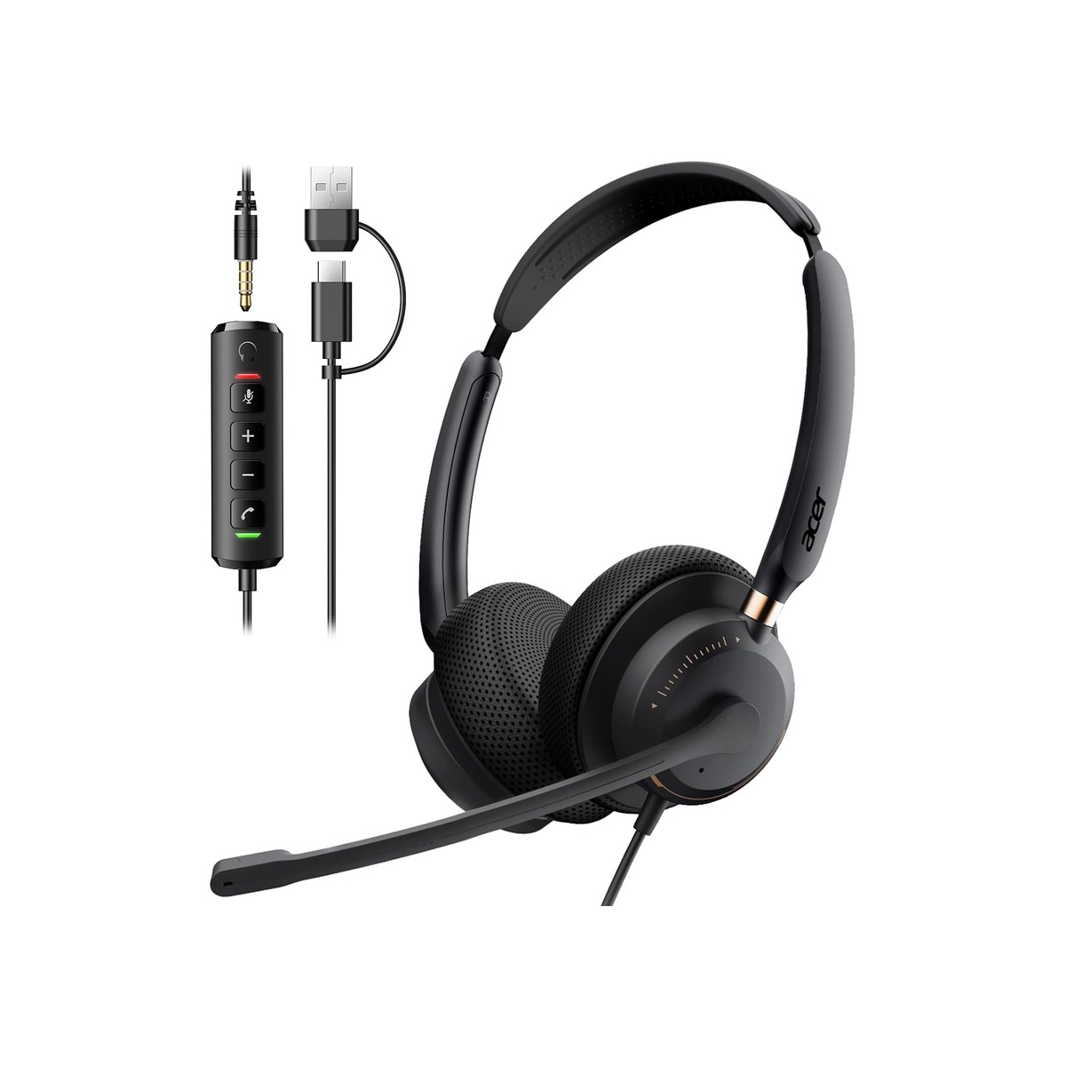 Acer USB Headset with Microphone for PC, Clear Sound Quality for Call & Meetings-1 Acer USB Headset with Microphone for PC, Clear Sound Quality for Call & Meetings - Image 1