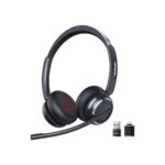 Wireless Headset with Mic for Work, USB A/C Dongle
