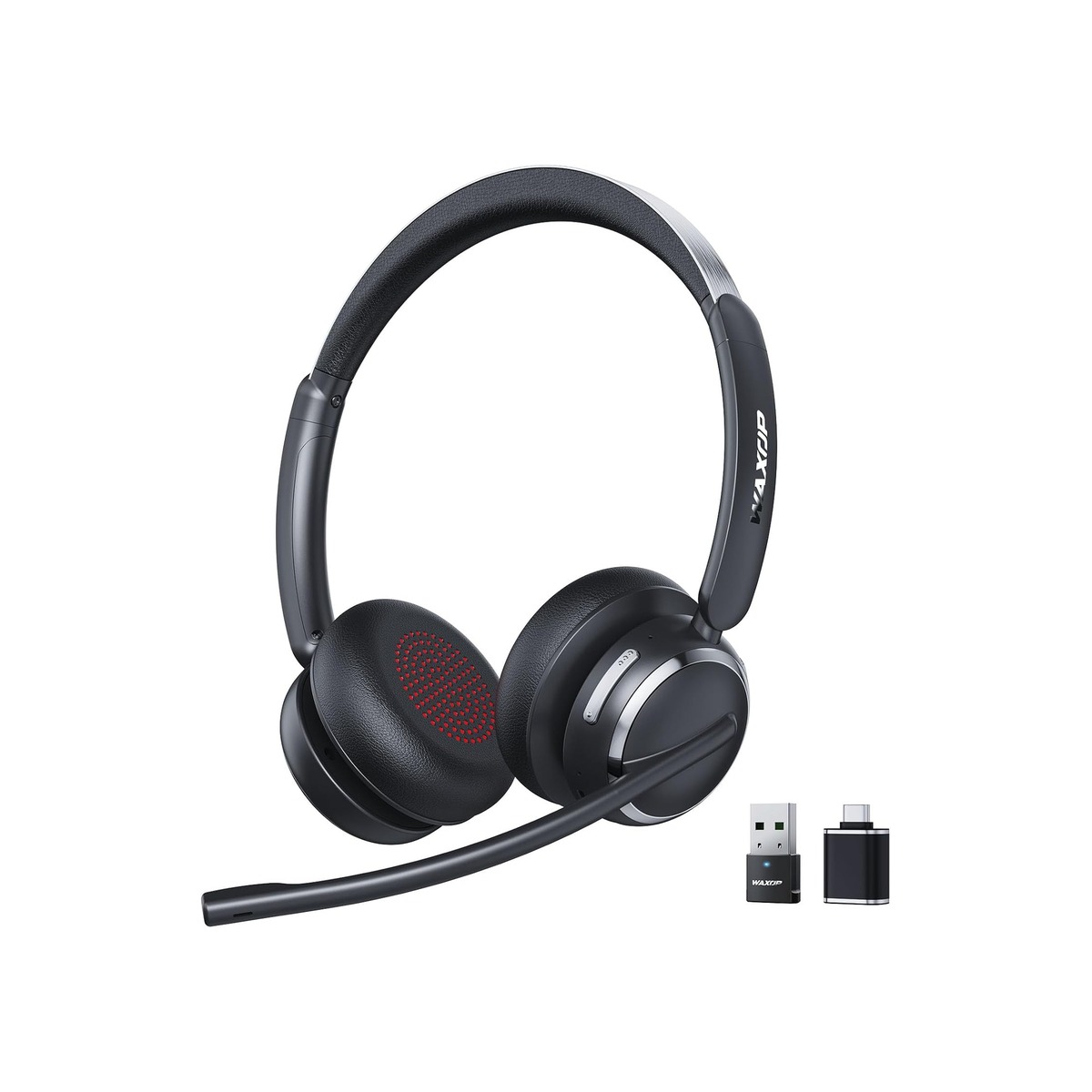 Wireless Headset with Mic for Work, USB A/C Dongle-1 Wireless Headset with Mic for Work, USB A/C Dongle - Image 1