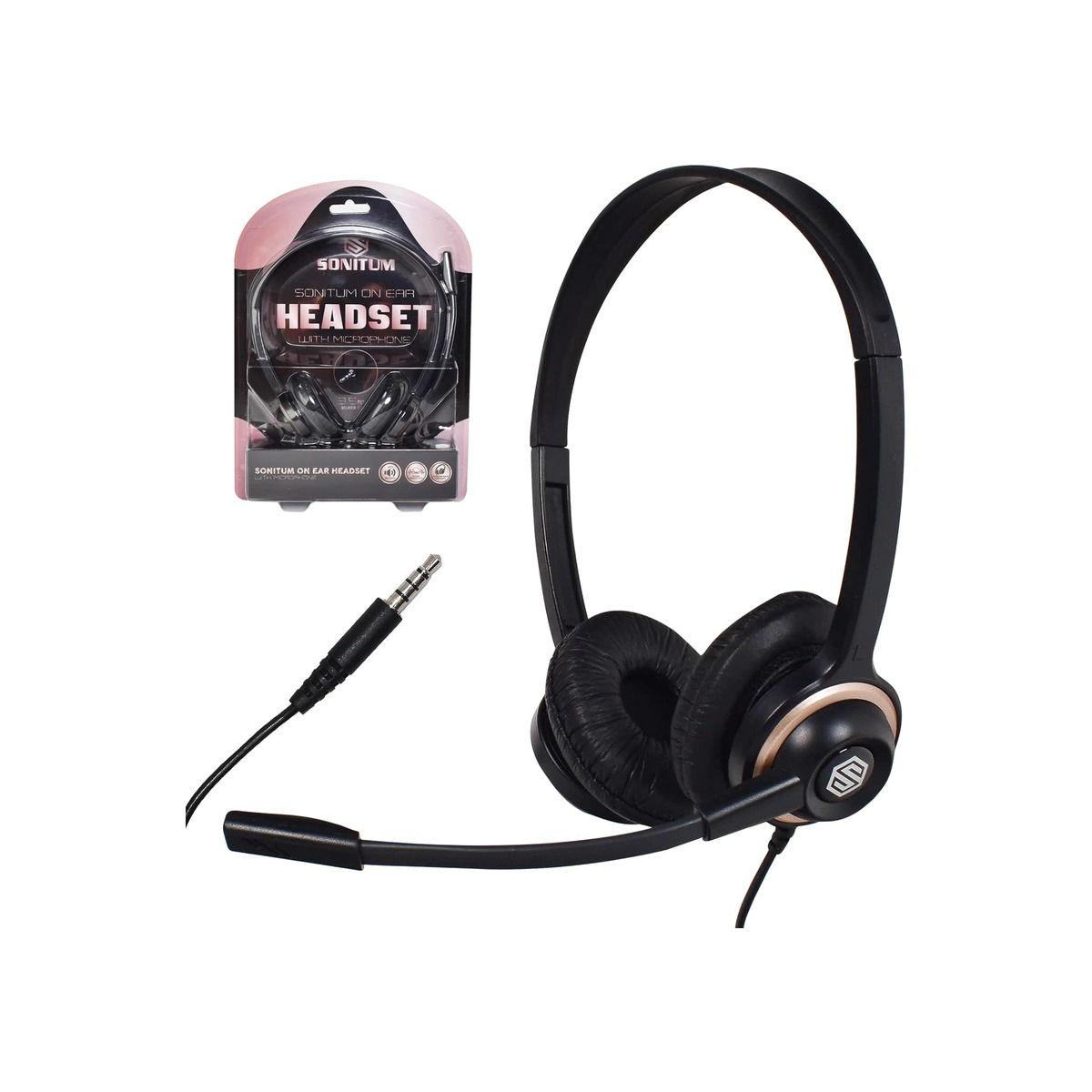 Sonitum Headset with Microphone - Noise Canceling Computer Headset for Office-1 Sonitum Headset with Microphone - Noise Canceling Computer Headset for Office - Image 1