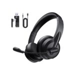 AOC Wireless Headset with Mic for Work with AI Noise Cancelling Mic for Clear
