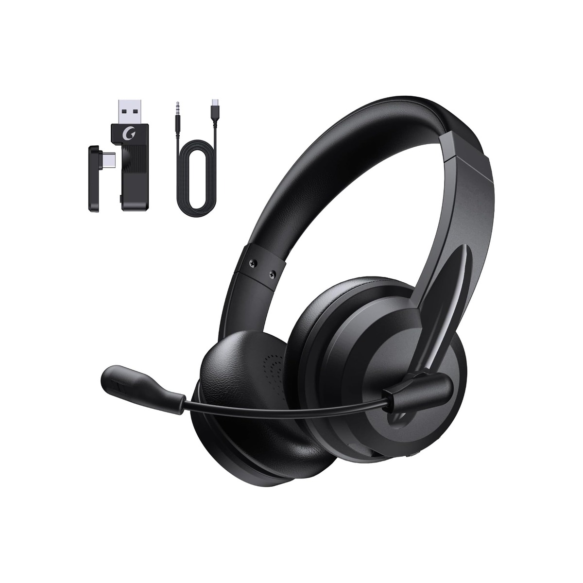 AOC Wireless Headset with Mic for Work with AI Noise Cancelling Mic for Clear-1 AOC Wireless Headset with Mic for Work with AI Noise Cancelling Mic for Clear - Image 1