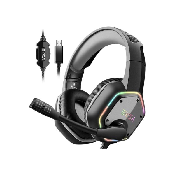 EKSA E1000 USB Gaming Headset for PC, Computer Headphones with Microphone/Mic