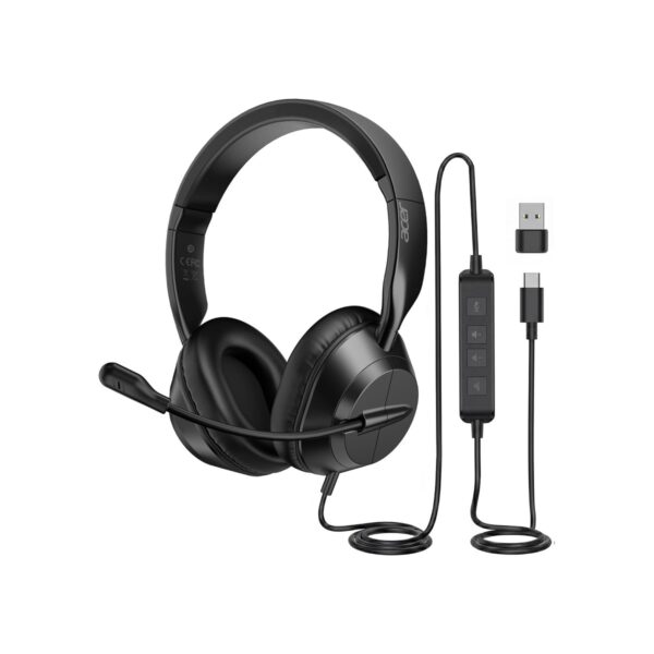 Acer Headset with Microphone for PC - ENC Noise Cancelling Headphones with Mic