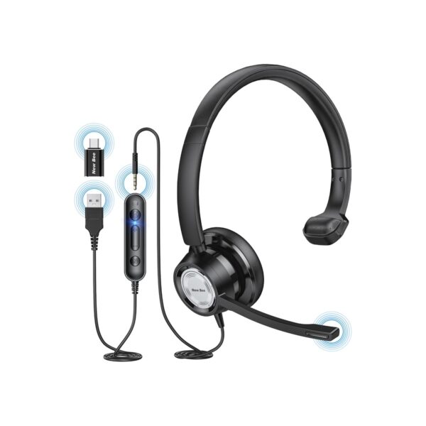 New bee USB Headset with Microphone for PC Computer Headset