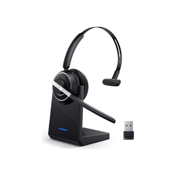 Bluetooth Headset, Wireless Headset with Microphone for PC