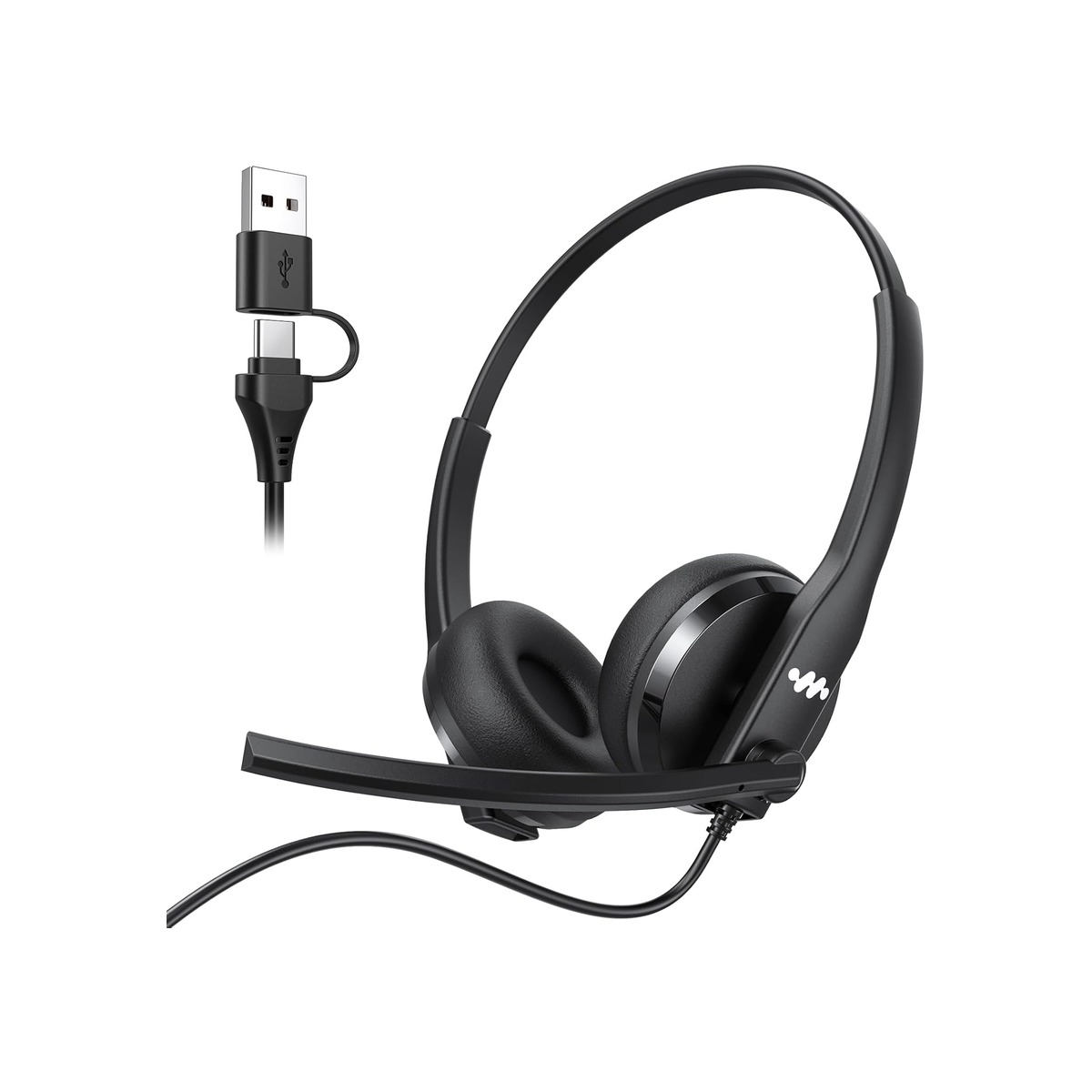 USB Headset with Microphone for PC,Wired Computer Laptop Headset with Noise-1 USB Headset with Microphone for PC,Wired Computer Laptop Headset with Noise - Image 1