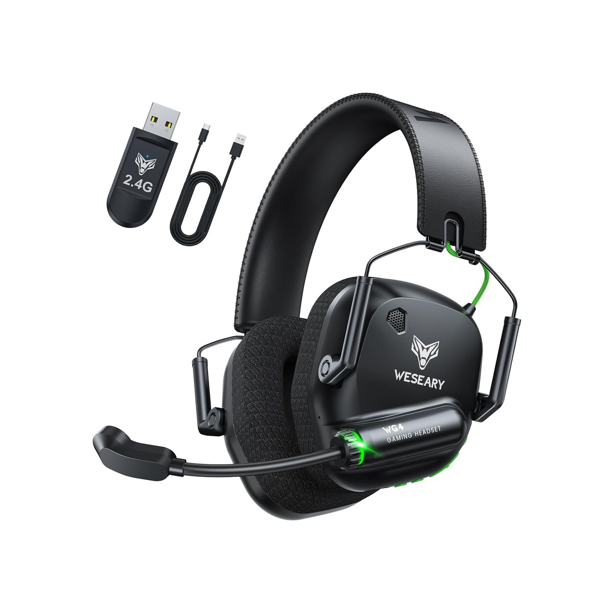 WESEARY Wireless Gaming Headset for PC, PS5, PS4, Switch & Mac-1 WESEARY Wireless Gaming Headset for PC, PS5, PS4, Switch & Mac - Image 1