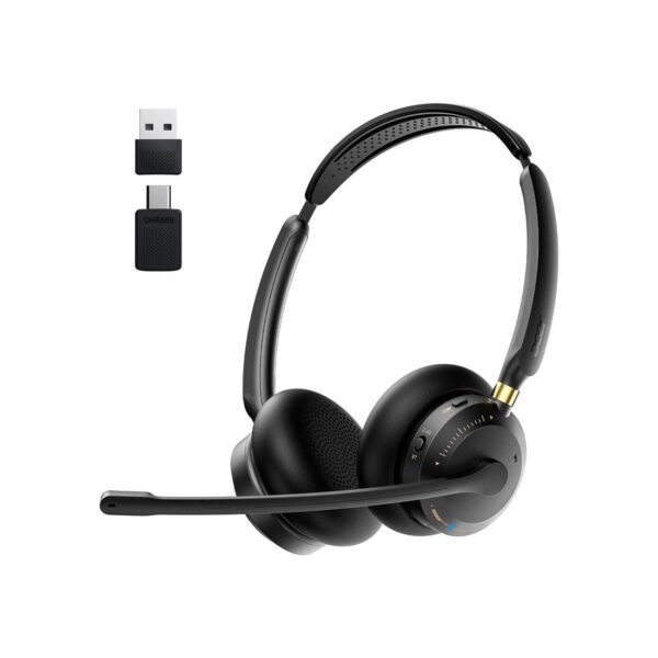 Wireless Headset with Mic for Work,Bluetooth Headset for Calls & Meetings