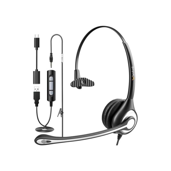 Wantek USB Computer Headset with Microphone for Laptop PC