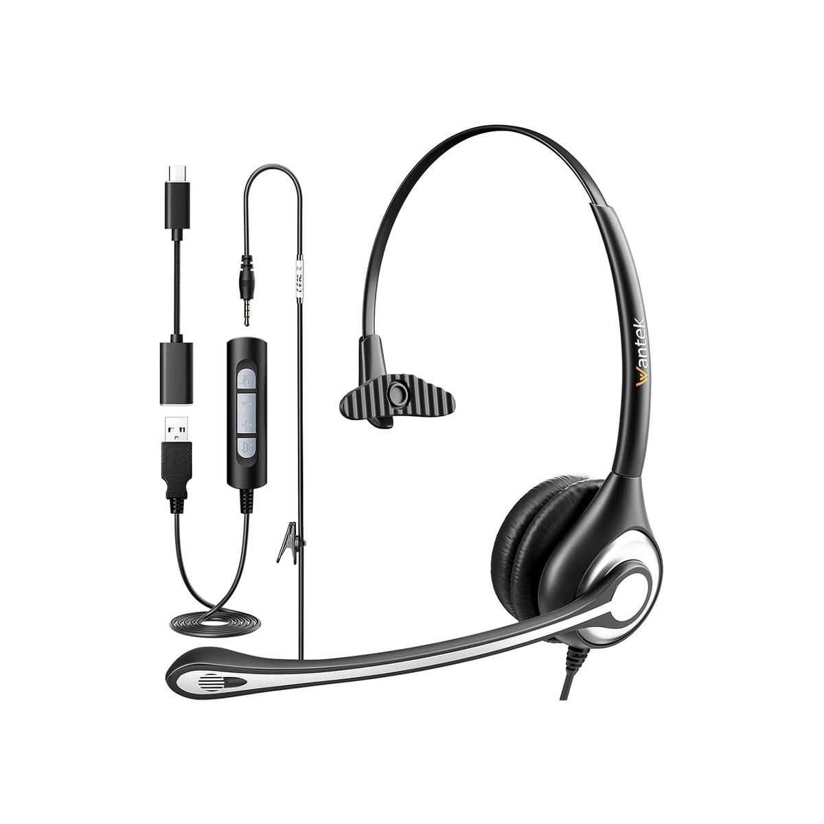 Wantek USB Computer Headset with Microphone for Laptop PC-1 Wantek USB Computer Headset with Microphone for Laptop PC - Image 1