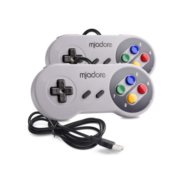 2 Pack USB Controller for SNES Retro Gaming, miadore SNES USB Classic Gamepad