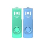 MOSDART 64GB Swivel USB 2.0 Flash Drive, Pack of 2,Green and Blue