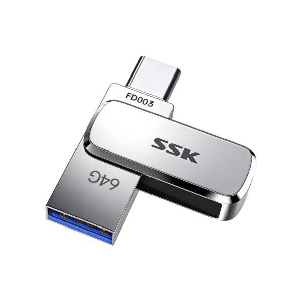 SSK 64GB Dual USB Flash Drive USB C Thumb Drive