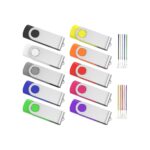 ABLAZE 128MB Flash Drive 10 Pack, USB 2.0 Memory Stick with Lanyards Swivel