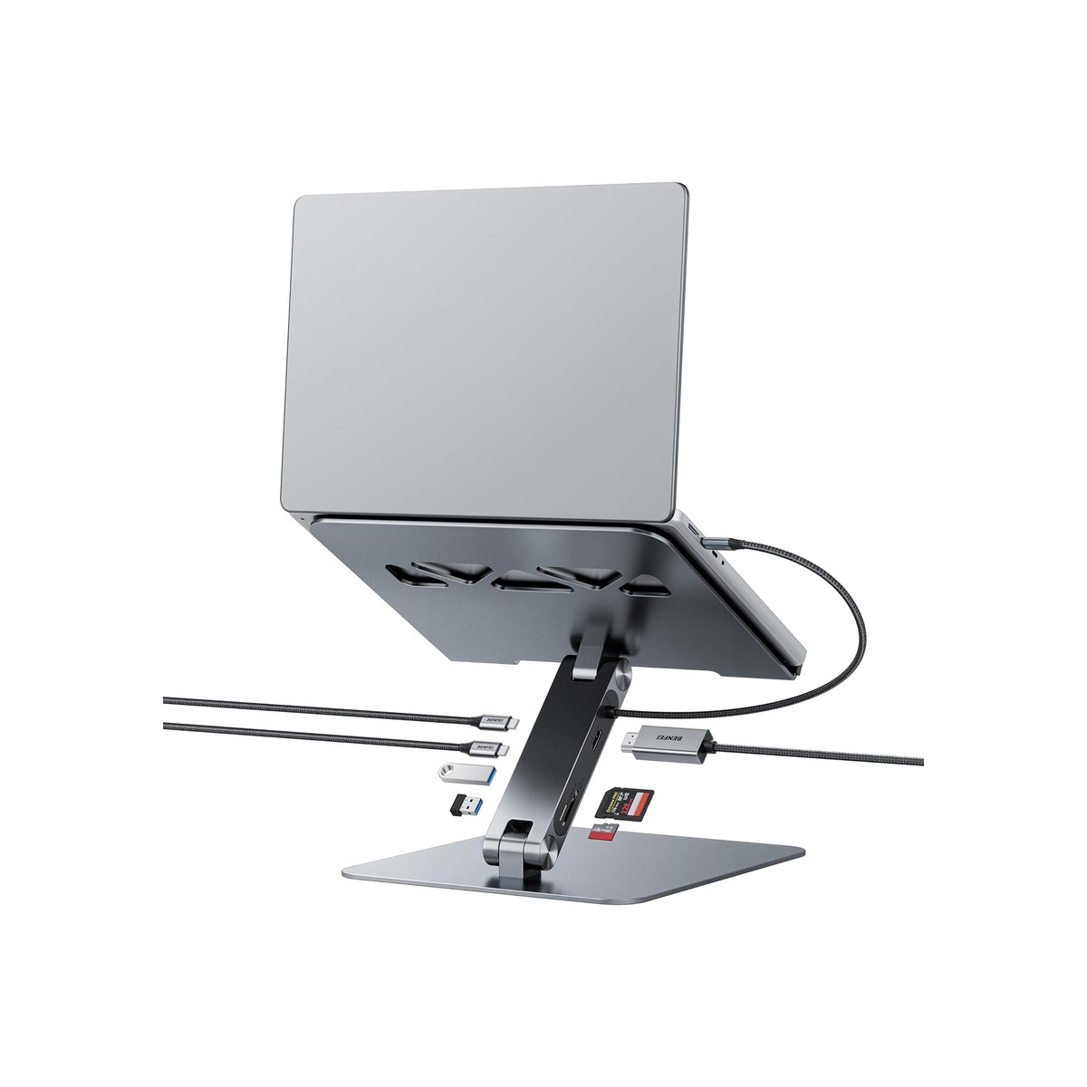 BENFEI Laptop Stand with USB C 7in1 Docking Station,HDMI 4K@60Hz,1*SD 1*Micro SD-1 BENFEI Laptop Stand with USB C 7in1 Docking Station,HDMI 4K@60Hz,1*SD 1*Micro SD - Image 1