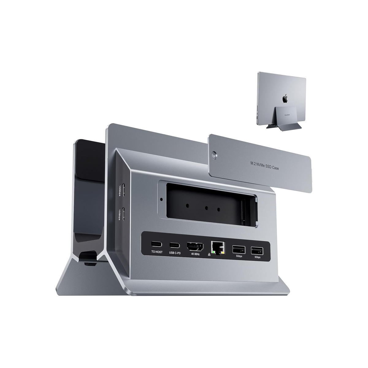 MacBook Pro Air Docking Station, Vertical USB C Laptop Docking Station with M.2-1 MacBook Pro Air Docking Station, Vertical USB C Laptop Docking Station with M.2 - Image 1