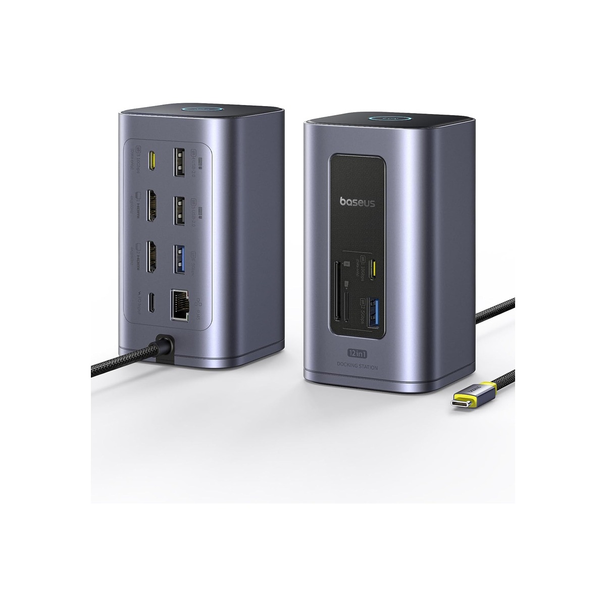 Baseus Docking Station USB-C, Nomos Air 12 in 1, Docking Station 2 Monitors-1 Baseus Docking Station USB-C, Nomos Air 12 in 1, Docking Station 2 Monitors - Image 1