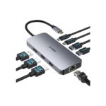 USB C Docking Station 3 Monitors, MOKiN USB C Docking Station with 2 HDMI