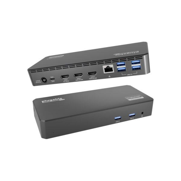 Plugable USB C Triple Display Docking Station with Laptop Charging
