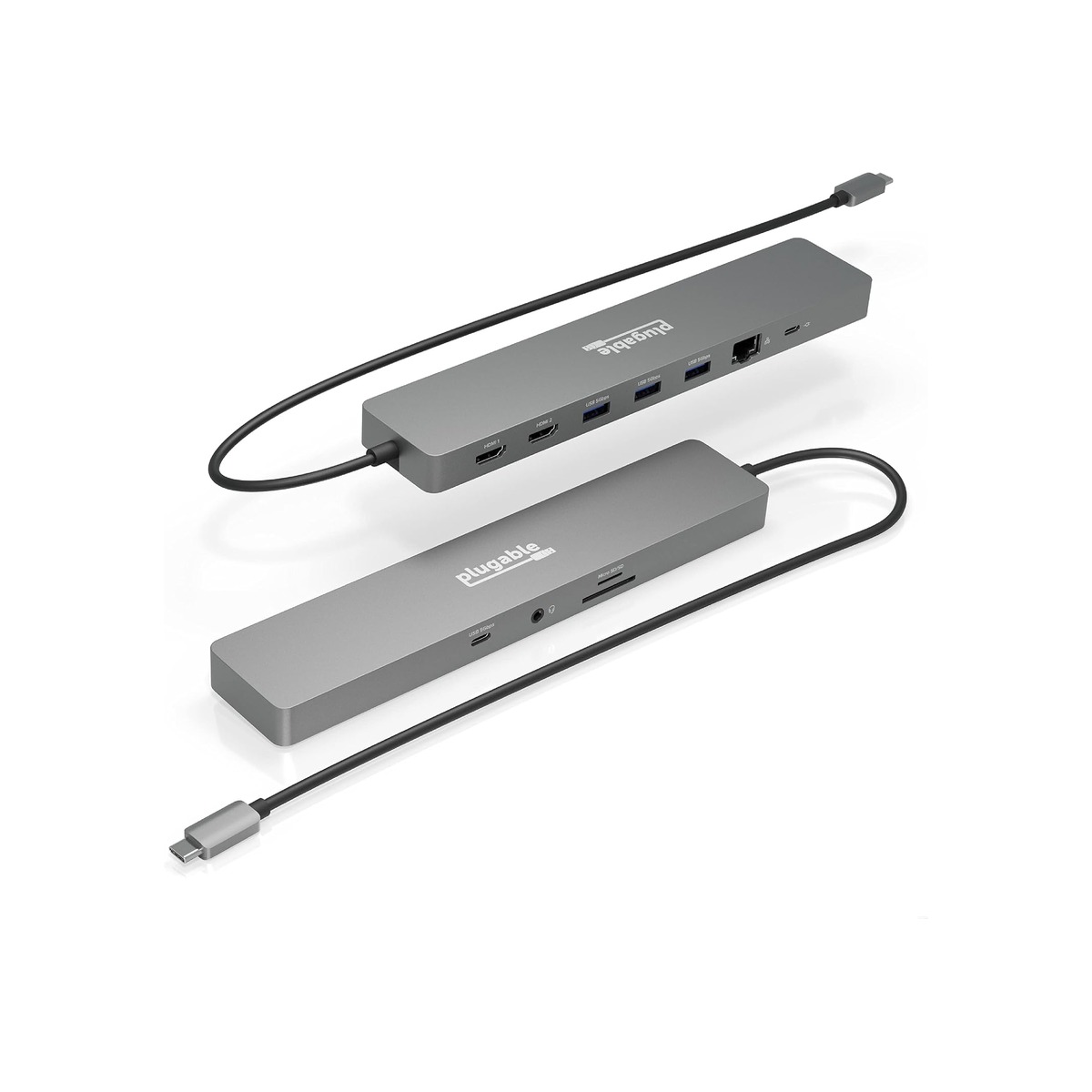 Plugable 11-in-1 USB-C Hub, 100W USB-C Pass-Through-1 Plugable 11-in-1 USB-C Hub, 100W USB-C Pass-Through - Image 1