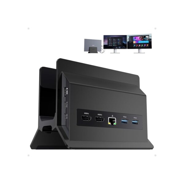 USB C Laptop Docking Station Dual Monitor, 11 in 1 Vertical Dock with 2 HDMI 4K