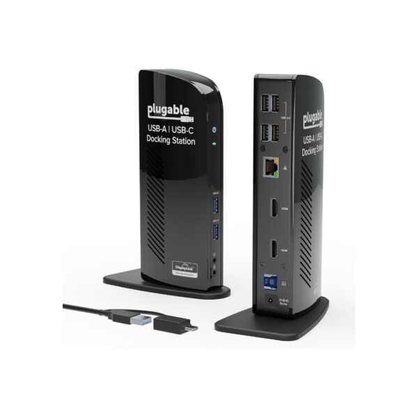 Plugable Universal Laptop Docking Station Dual HDMI Monitor for Windows and Mac