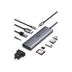 UGREEN USB C Hub, USB-C 10-in-1 Dongle with Dual Monitor 4K HDMI and VGA