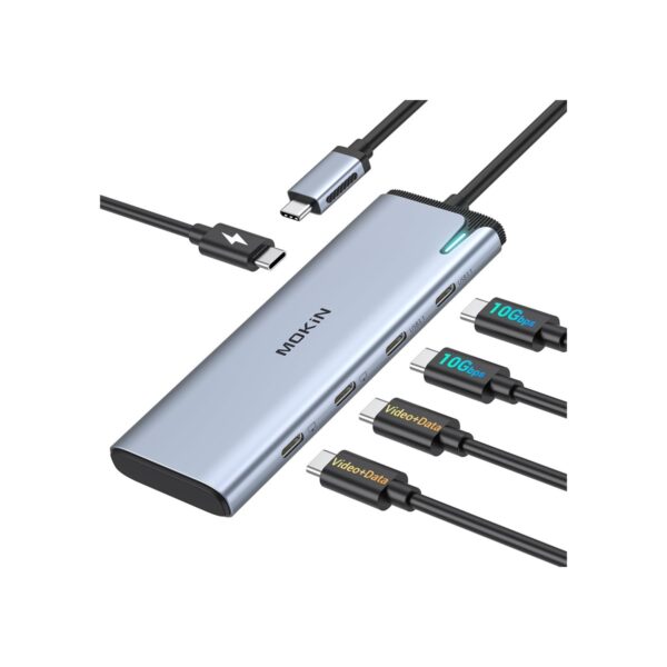 USB C to USB C Hub Dual Monitor, USBC Splitter with 4K@60Hz DP Alt Mode Video