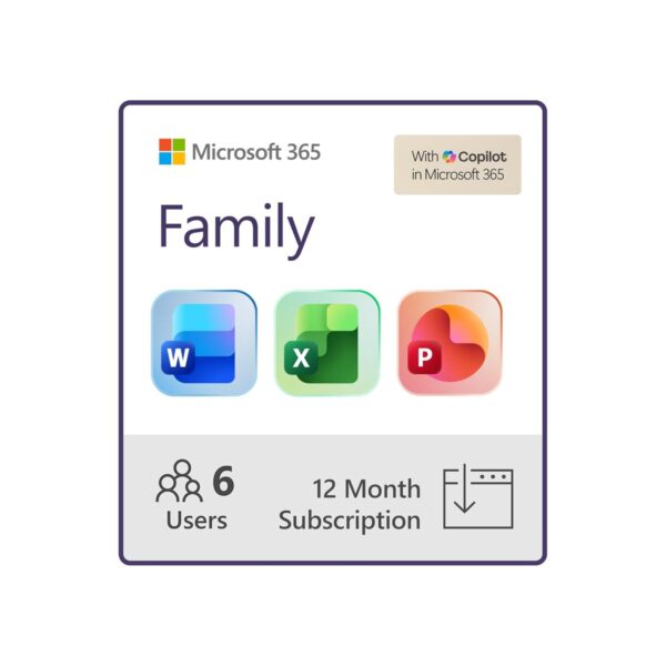 Microsoft 365 Family | 12-Month Subscription | Up to 6 People | Premium Office