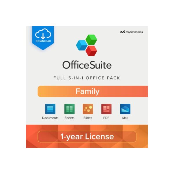 OfficeSuite Family | 5 in 1 Office Pack | Documents, Sheets, Slides, PDF